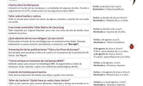 Centro de Visitantes de Valdeón - programa de actividades.