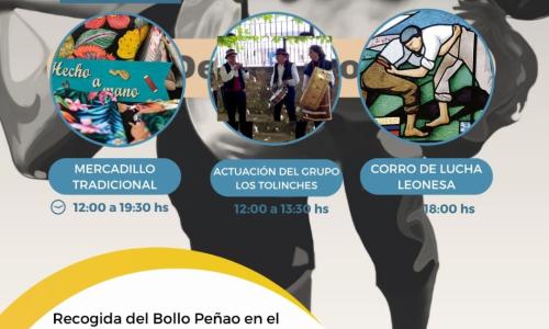 Mercadillo artesanal, música tradicional y corro de lucha leonesa.