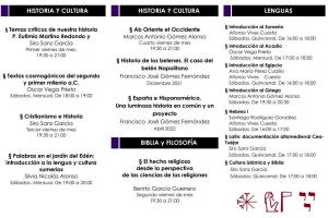 Programas de actividades del Instituto Bíblico y Oriental de Cistierna.0