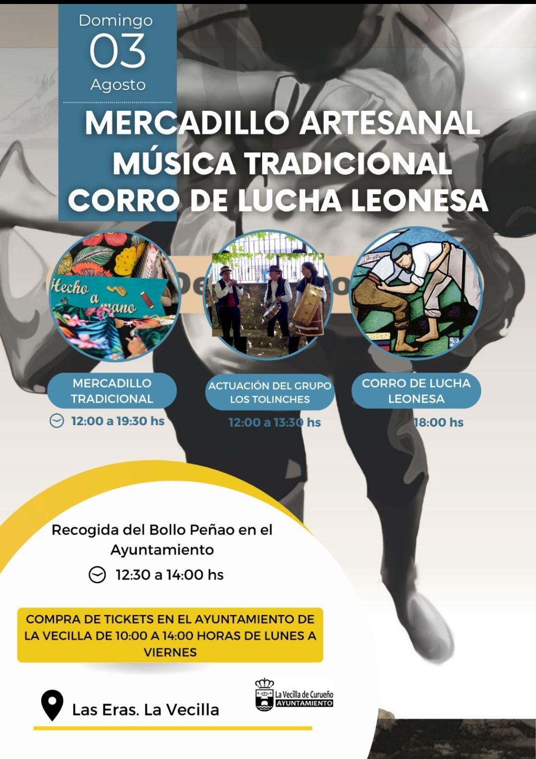 Mercadillo artesanal, música tradicional y corro de lucha leonesa.0