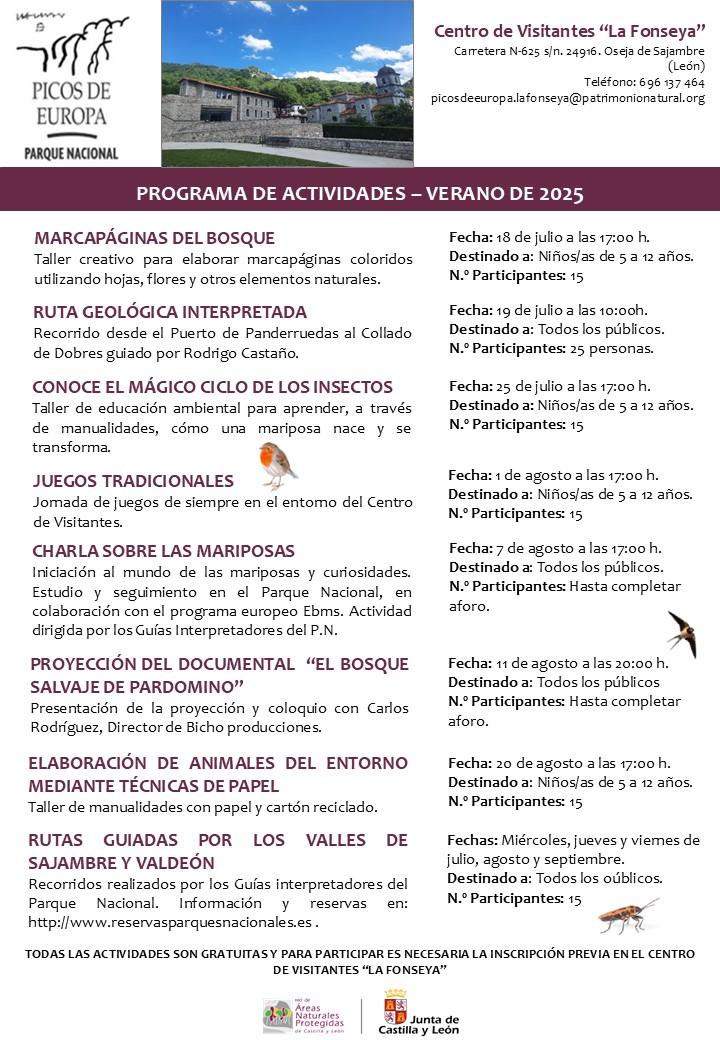 Centro de Visitantes La Fonseya: programa de actividades.0